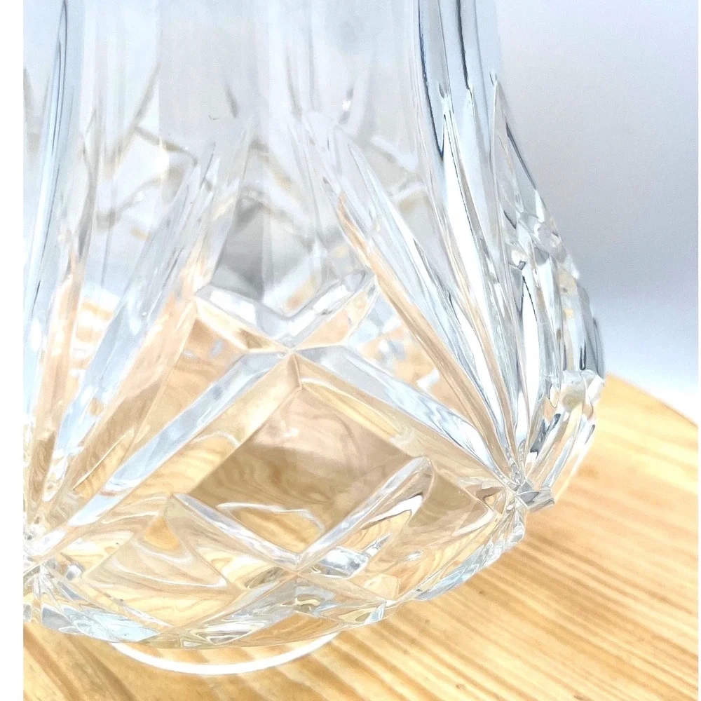 Vtg 1998 Royal Gallery Lead Crystal Hurricane Shade Only Poland Cross Hatch top